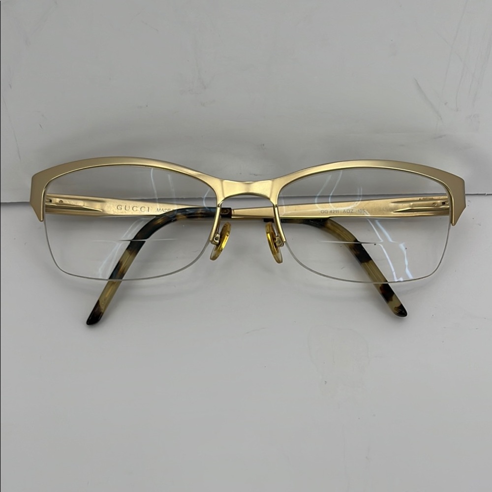 Gucci 4211 Gold with Tortoise Shell Accent Women's Eyeglasses - Frames Only